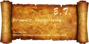 Brumecz Teodolinda névjegykártya